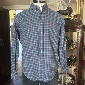 Ralph Lauren Sz XL Blue Button Down Men’s Shirt EUC